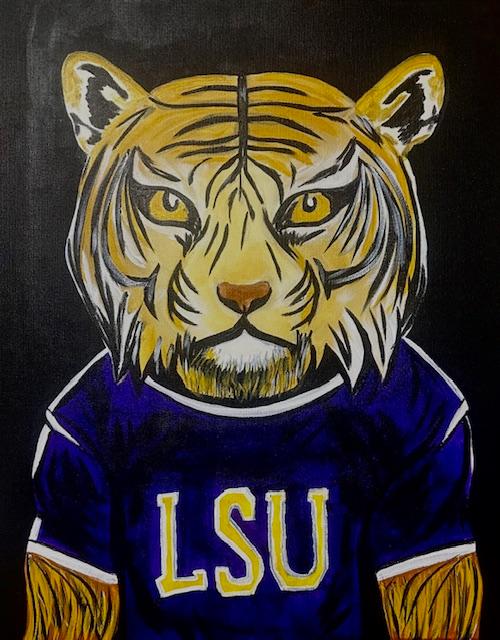 Dude- Original Acrylic LSU Tiger
