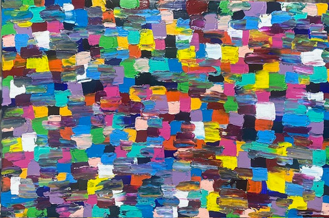 Brick- Textured, Colorful, Palette Knife Abstract Painting