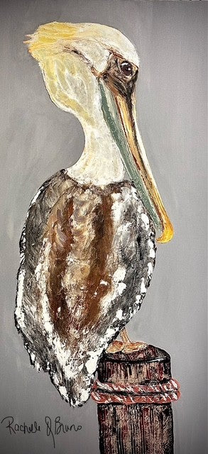 Johnathon- Original Textured Pelican Painting
