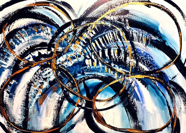 Ryan- Original Acrylic Abstract Painting with Circle Shapes