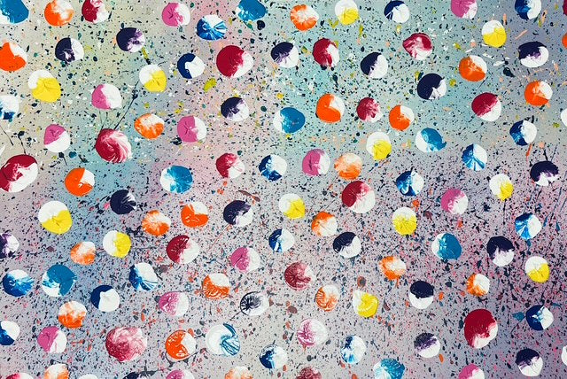Abigail- Original Acrylic Polka Dot Abstract Painting