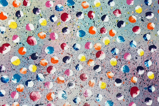 Abigail- Original Acrylic Polka Dot Abstract Painting