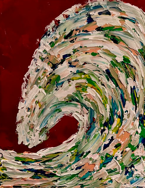 Charlie- Original Acrylic Palette Knife Wave Painting