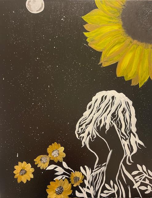 Sage- Original Acrylic Black and White Painting