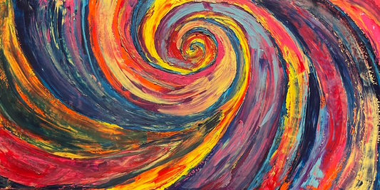 Toby- Original Textured, Colorful, Spiraled Abstract Painting
